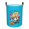 Alice In Wonderland Laundry Basket Collapsible Funny Cheshires Cat Clothing Hamper Toys Organizer Storage Bins
