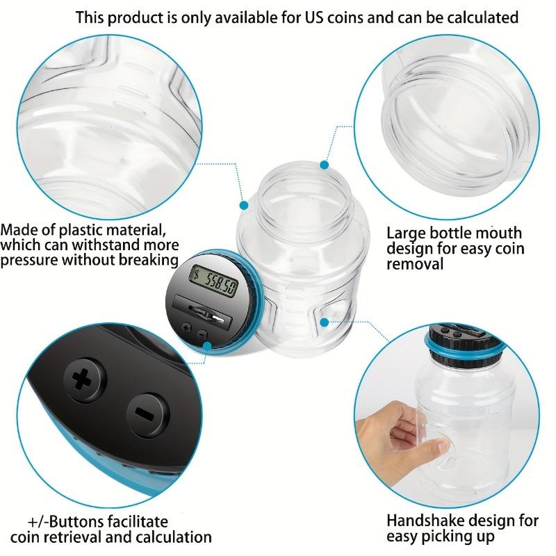 Копилка-счетчик монет, копилка с ЖК-дисплеем, большая вместимость, для всех монет США