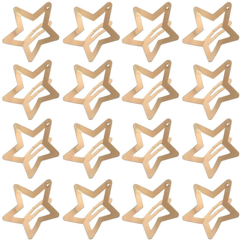 50pcs Fashionable Star Shaped Hair Clips for Women Golden Alloy Non Slip Secure Grip for Decoration