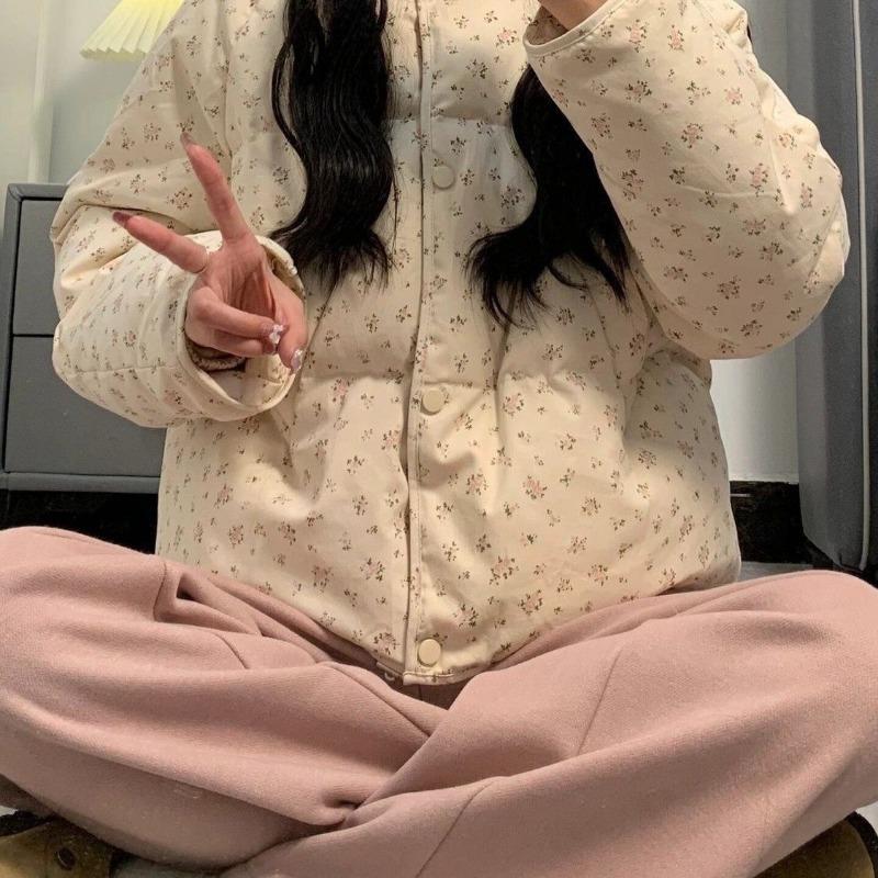 Милая печать Универсальные куртки с капюшоном Y2K Молния Топ Свободное пальто Стиль преппи Модные повседневные утепленные теплые женские парки