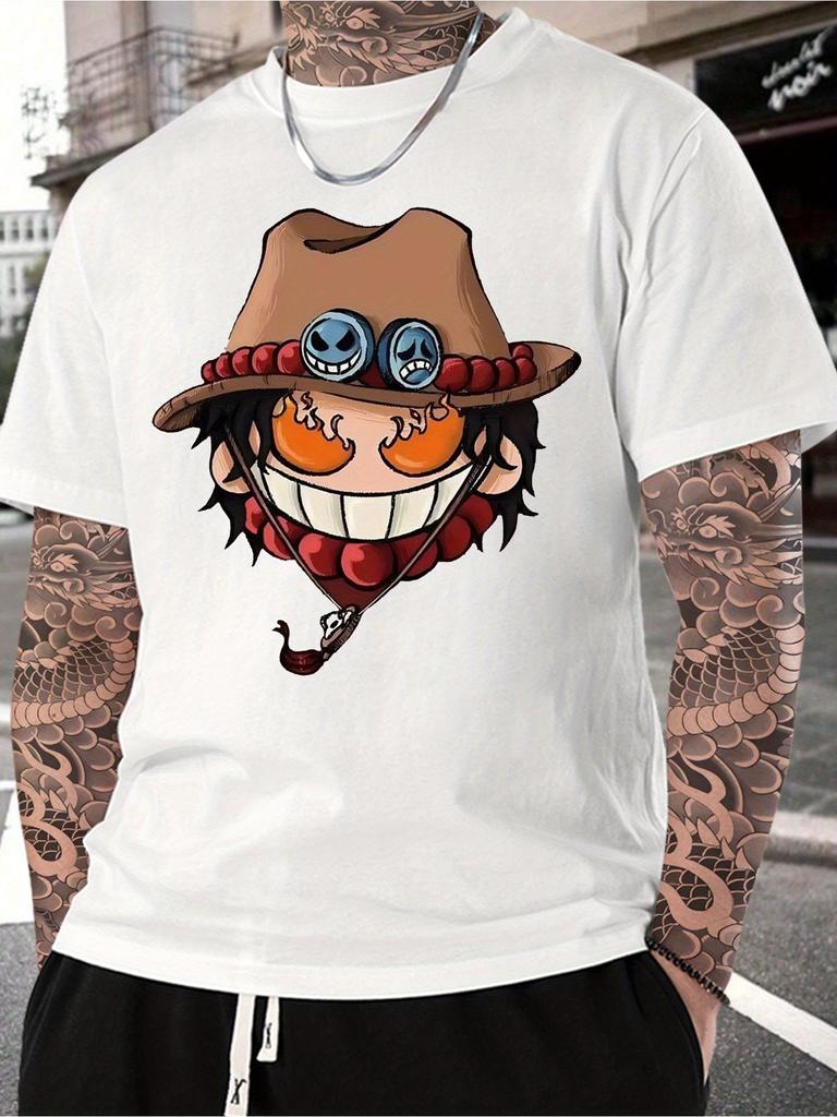 ONE PIECE Анимация Луффи Зоро Периферия Печать Чистый Хлопок Свободный Дышащий Короткий Рукав Футболка Мужская Летняя Повседневная Верх
