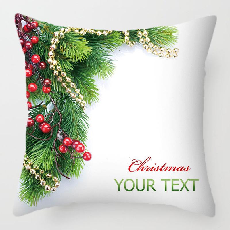 Christmas Golden Cartoon Throw Pillow Cover With Short Plush Print For Living Room Sofa Decoration Cushion Cover Pillow Covers