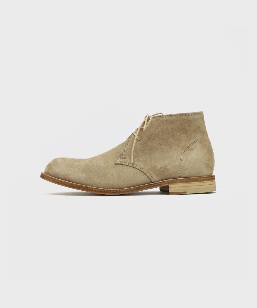Firenze Atelier [Red Sole] Ankle Line Solid Chukka Boots 2700 [Ash Beige Suede]