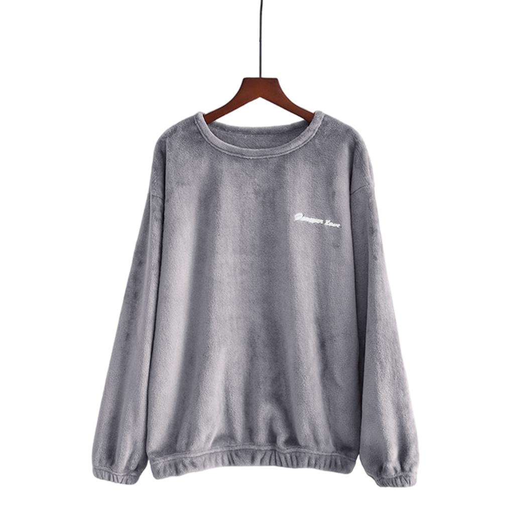 Women's Fashion Fleece Line And Thickened Pullover Long Sleeve Pajamas