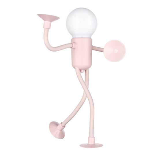 LED Bedside Lamp Changeable Shape Funny Night Light with Suction Cup Soft Glow DIY Shape Cute Light Bulb Man Mini Night