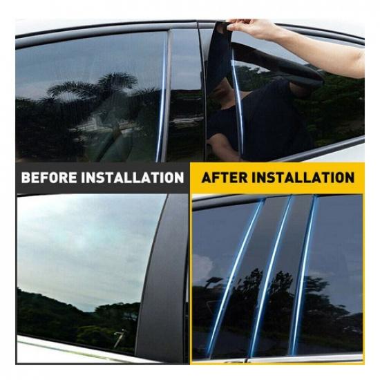 For Honda CR-V 2007-11 Gloss Black Pillar Posts Covers Window Door Moulding Trim