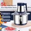 5L Electric Meat Grinders 304 Stainless Steel Food Crusher Multifunctional Vegetable Slicer Chopper Mincer Baby Food Processor