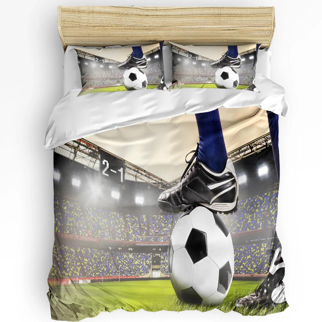 Soccer Football Game Printed Comfort Duvet Cover Pillow Case Home Textile Quilt Cover Boy Kid Teen Girl Luxury 3pcs Bedding Set