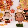 Thanksgiving Harvest Season Scarecrow Ornament Adjustable Doll Tabletop Decoration for Home Retractable Figurine
