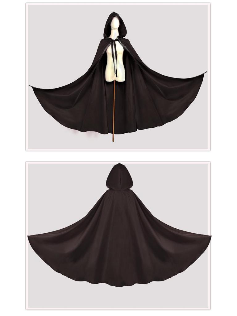 Hooded Medieval Cloak Costume for Halloween Party or Stage Performance