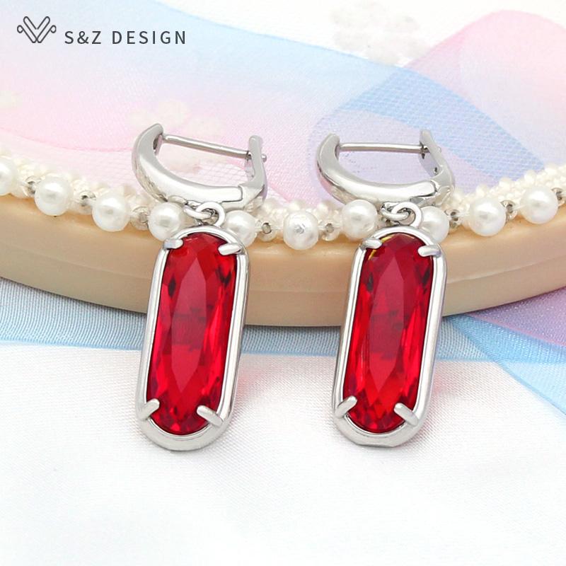 Classic Elegant Oval Egg Shape Cubic Zirconia Drop Earrings For Women Girl Wedding Party Fashion Jewelry Rose Gold Color Eardrop