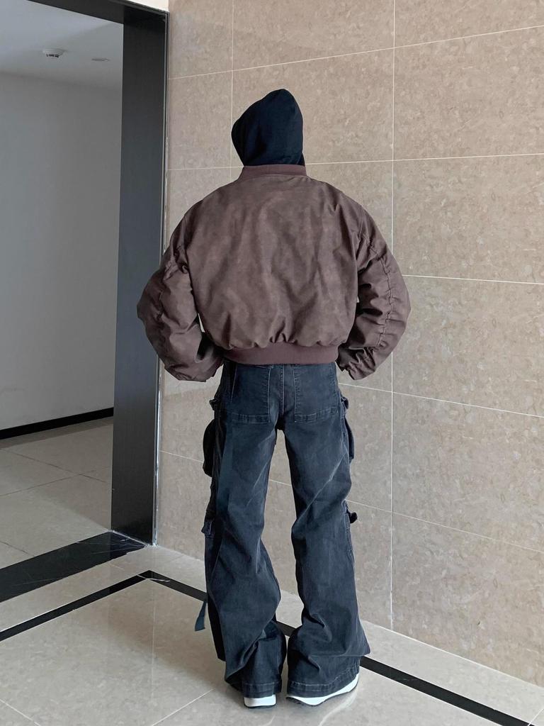 Мужская модная зимняя повседневная куртка в стиле Гонконга из двух частей с толстой хлопковой подкладкой