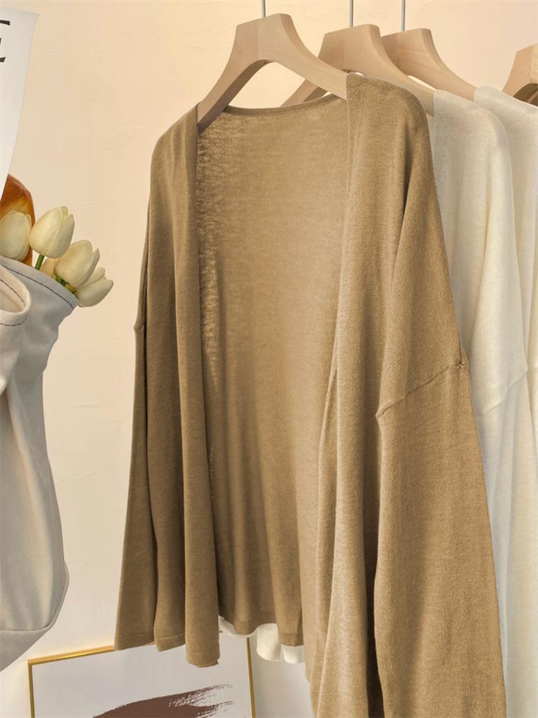 Кардиган вязаный ленивый ветер большого размера весна и лето тонкая блузка-солнцезащита темперамент куртка женская