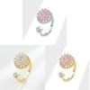Copper Open Loop Ring With Moving Snowflake Pattern For Female Trendy Hand Accessories