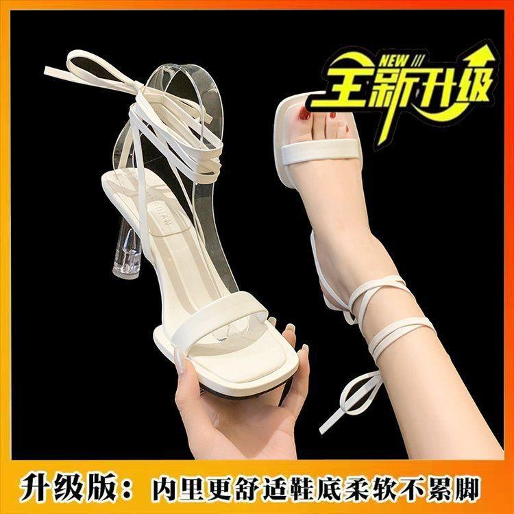 High heels female strap sandals popular summer Internet celebrity niche Roman sandals fairy open toe fashion style