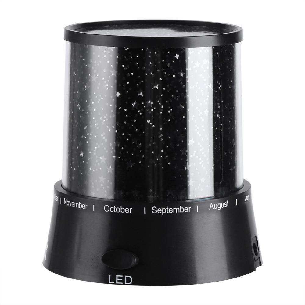 Battery Powered Night Light Stars Pattern Projector Light Romantic LED Projector Lamp  Room