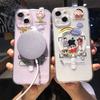 Cute Cartoon Magsafe Wirless Charging Soft TPU Phone Case for iPhone 14 Plus 13 12 11 Pro Max Anti-Knock Shockproof Back Cover