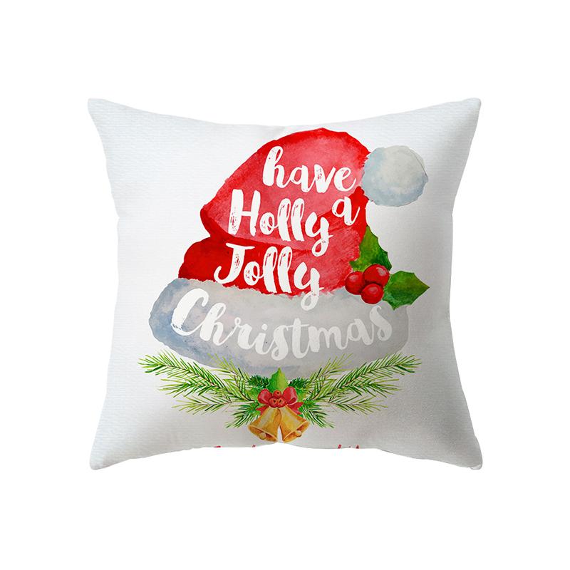 Милый Санта-Клаус на рождественскую тематику с принтом, чехол для подушки, украшение для дома, гостиной, дивана, полиэстеровая подушка, наволочка