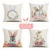 Happy Easter Bunny Eggs Sofa Pillow Case Cushion Cover Easter Decorations Easter Pillowcase