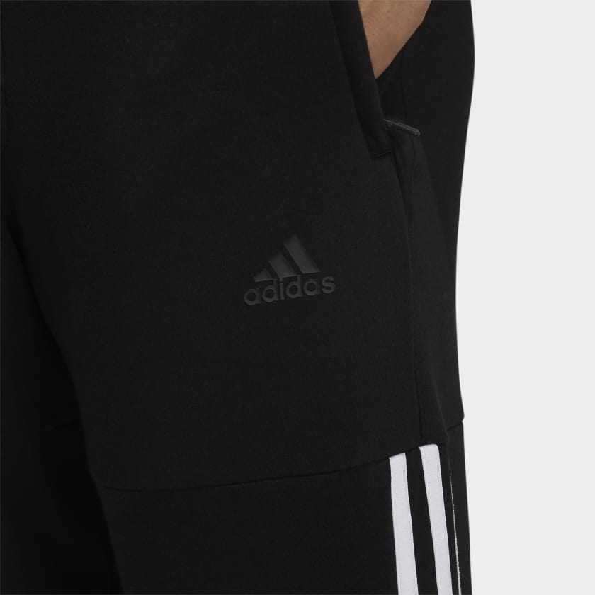 Adidas Контрастные полосатые джоггеры с логотипом, мужские брюки, черные HE7445