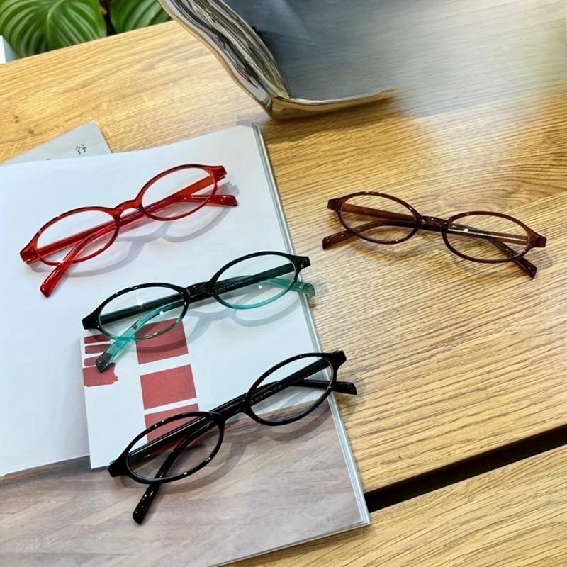 Набор из 4 поликарбонатных очков Y2K моды с овальной оправой без диоптрий и с полным ободком