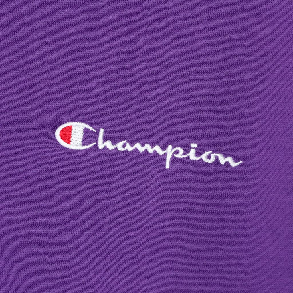 Толстовка с длинным рукавом, начесаная подкладка из хлопка, логотип USA Script, полумолния, толстовка, базовая, темно-фиолетовая [Champion] C8-Y014Z, мужская