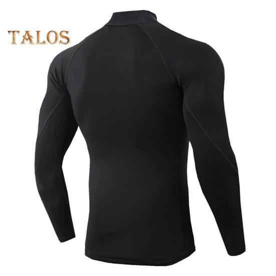 Мужской спортивный топ 3D Slim Fit с высокой эластичностью и воротником-стойкой, быстросохнущий, с длинными рукавами, облегающий, компрессионный, для коррекции фигуры, для бега, баскетбола, спортзала