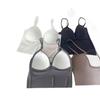 Ice Silk Camisole with Built-in Padded Cups and Elegant Back Design