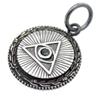 Серебряный кулон «Око провидения» 925 пробы, круглый, A3, мистический кварцевый глаз, который видит все вещи [Silver One], мужской