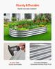 Metal Raised Garden Bed, 1.8 x 0.9 x 0.3 m Outdoor Galvanized Planter Garden Box, Open Bottom Design, Large Planter Raised Bed for Growing Vegetables,