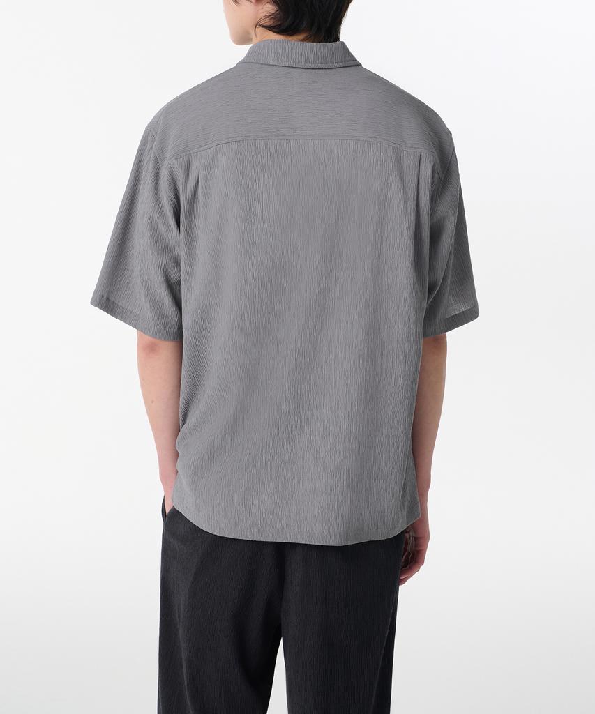 MUSINSA STANDARD Crinkle Relaxed Short Sleeve Shirt [Gray]