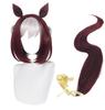 Special Week-style Cosplay Wig, Heat-Resistant, 35cm, Disguise Wig, Cosplay Wig with Net and Comb, Brown (Wig, Ears, and Tail)