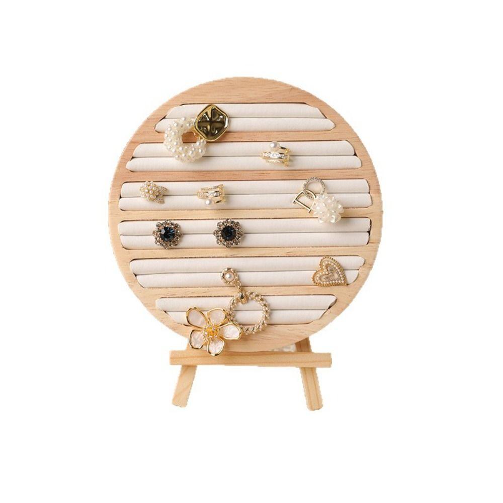 Velvet Lining Jewelry Display Rack Round Shape Jewelry Organizer Ring Earring Holder Counter Props
