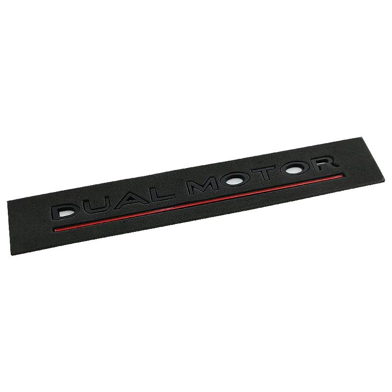 ALG1 DUAL MOTOR Underlined Letters Emblem for Tesla Model Y 3 X S Car Styling High Performance Trunk Badge Sticker Chrome Black Red