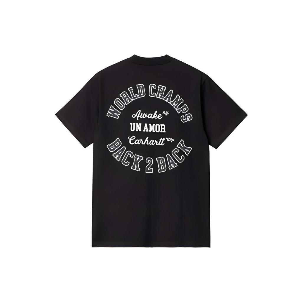 Carhartt WIP X Awake NY Совместная коллекция Весна/Лето 2023 Футболка с коротким рукавом и принтом логотипа на кармане Унисекс Футболка I031349-07Q-XX