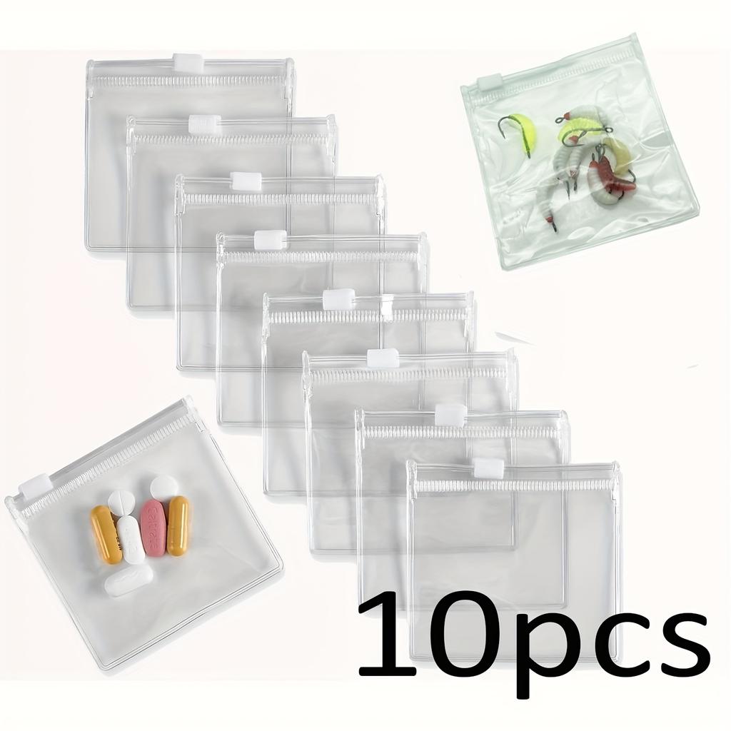 10/ 20 шт. Многоразовые пакеты для лекарств, Набор пакетов для лекарств на молнии, Пакеты для приманки, Пакеты для хранения ювелирных изделий с застежкой-молнией, Хранение лекарств