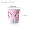 51Pcs Pink Spider Party Supplies Tableware Set w/ Tablecloth Plates Cups Napkins