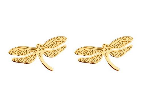 Gold-Plated Silver Horse Earrings for Women, Stud Earrings, Hoops, 8mm, Silver 925
