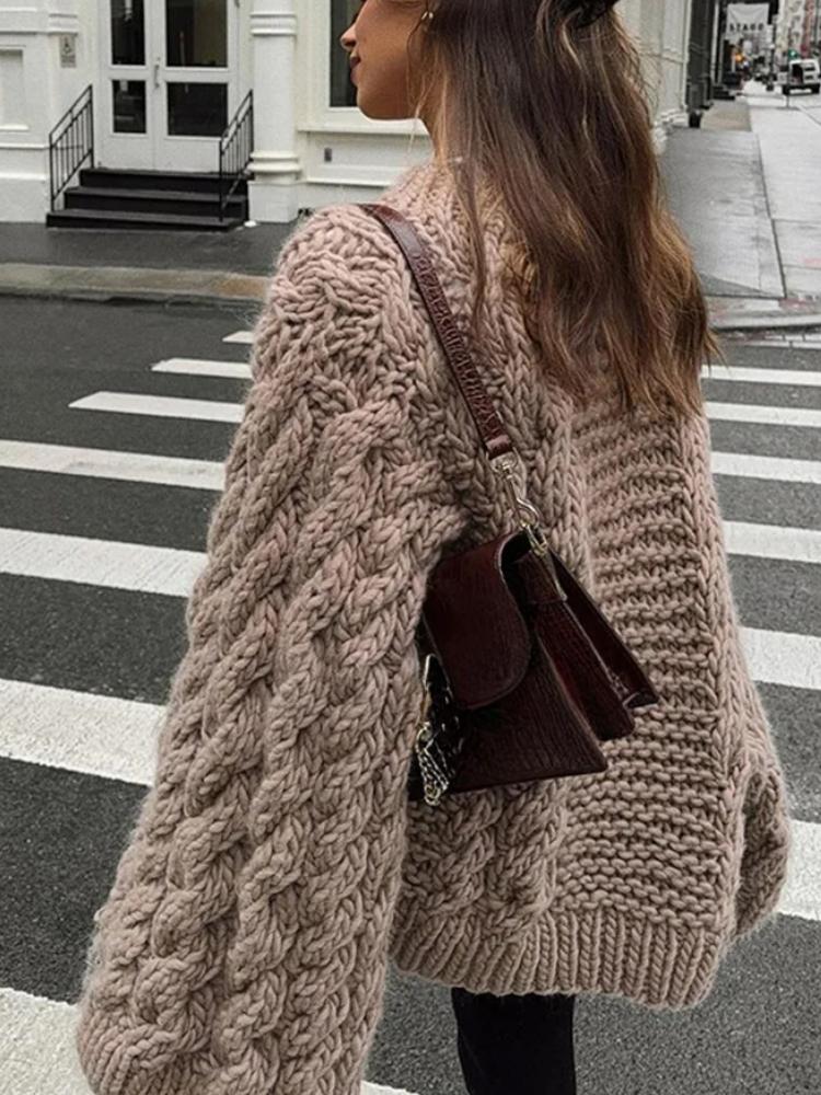 Модный вязаный женский свитер, свободный свитер с высоким воротом и длинным рукавом, женский осенне-зимний свободный женский пуловер, верхняя одежда