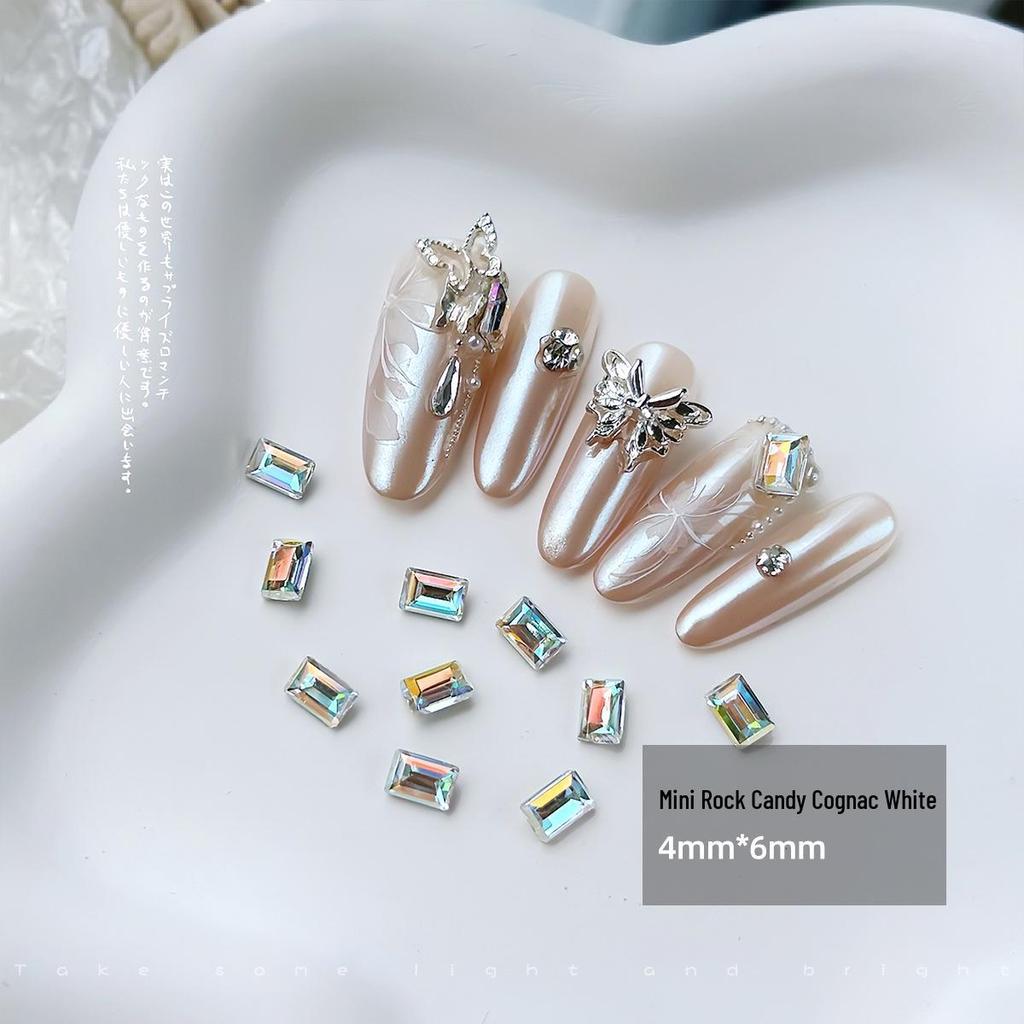 10 Мини-леденцов в виде бриллиантов: Маленькие, с заостренным дном, прямоугольные стеклянные украшения для нейл-арта 4x6