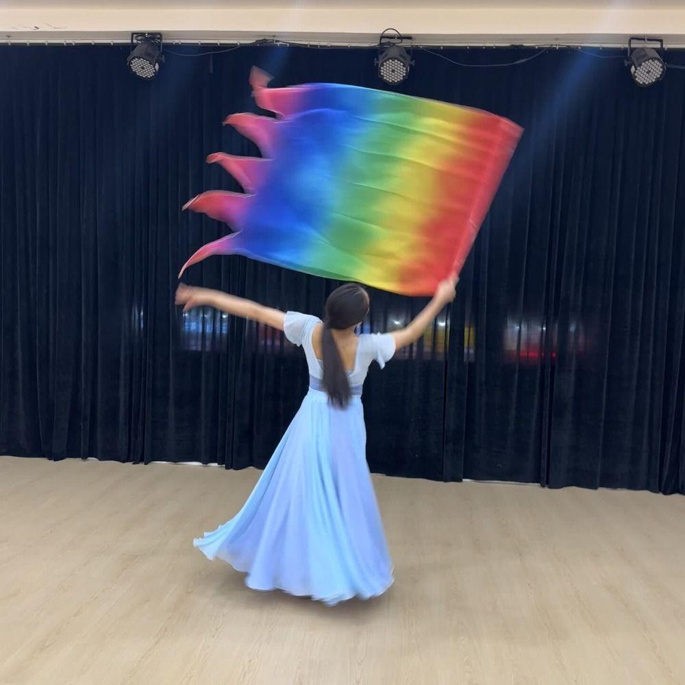 Multicolor Belly Dance Accessories Props Scalable Rods Colorful Scarves Flag  Dance Performance