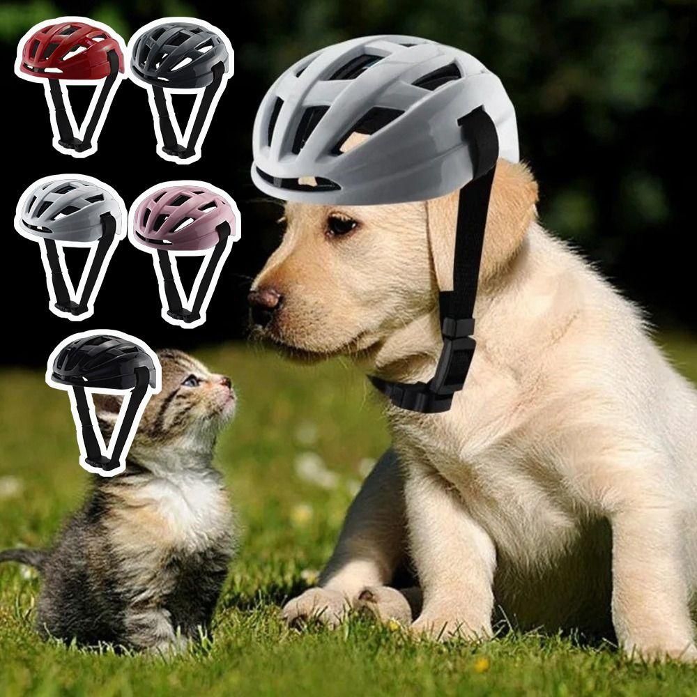 Adjustable Strap Pet Helmet Nylon Strap Dog Motorcycle Hat Fashion Cat Helmet Pet Headwear