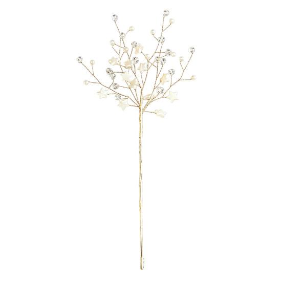 Winter Themed Party Decor Faux Crystal Christmas Tree Picks with Bendable Wire, Acrylic Pearl Sprays DIY Crafting Supplies for Ornaments Holiday