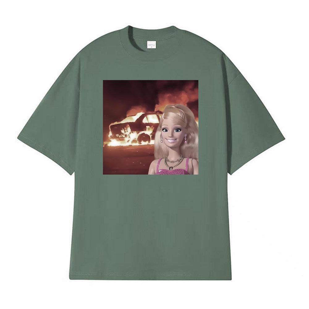 Vintage Doll Face Meme Comfort Weird Aesthetic T Shirt Unisexs Clothes Fashion Street T Shirts Summer Casual Short Sleeve Tshirts