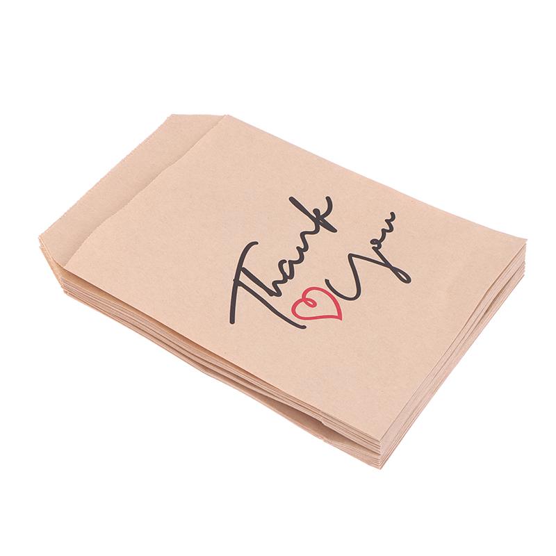 25 шт. 13X18 см бумажные подарочные пакеты "Спасибо" крафт пакеты для подарков плоские пакеты для упаковки печенья, конфет, закусок, десертов для свадеб, вечеринок