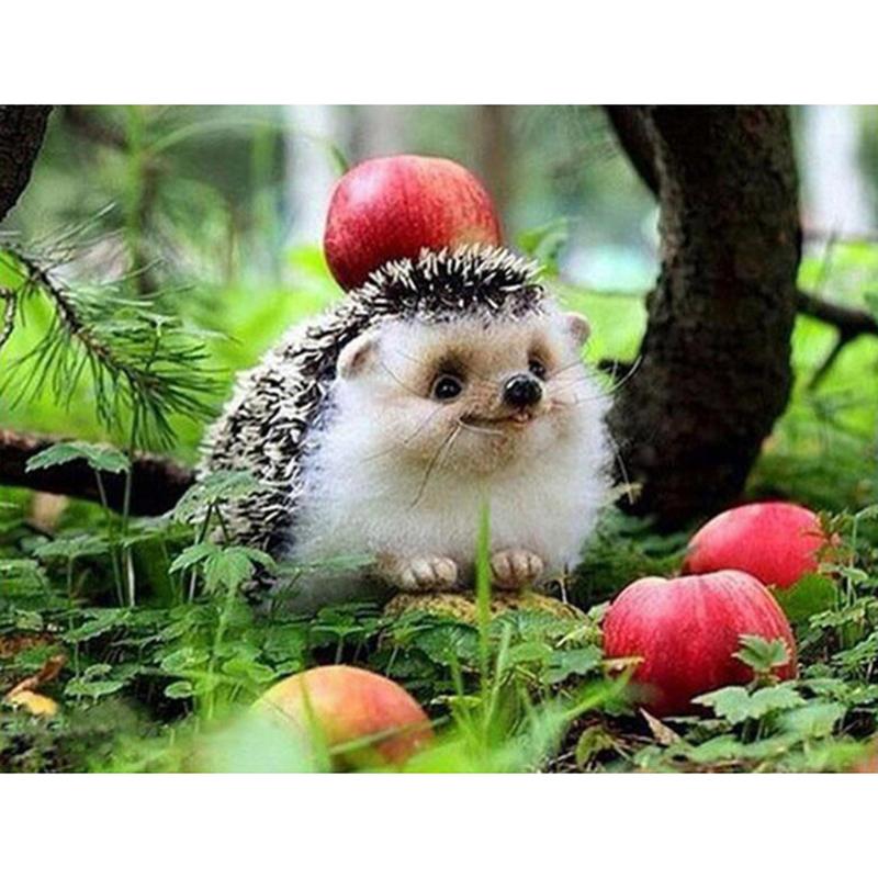 DIY 5D алмазная живопись «Ежик», полная круглая дрель, алмазная вышивка животных, наборы для вышивки крестом, настенный художественный подарок, домашний декор