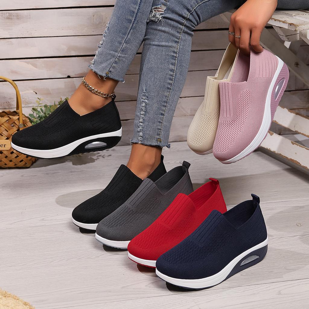 Women Mesh Breathable Loafers Sneakers Solid Color Front Summer Walking Casual Shoes Size 36-43
