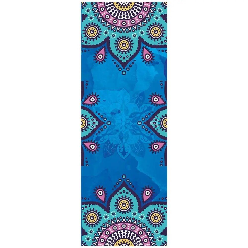 Полотенца для йоги, микрофибра с принтом для фитнеса, спортивные путешествия, быстросохнущий впитывающий пот коврик для тренировок, чехол для пилатеса, тренажерного зала, одеяло для йоги