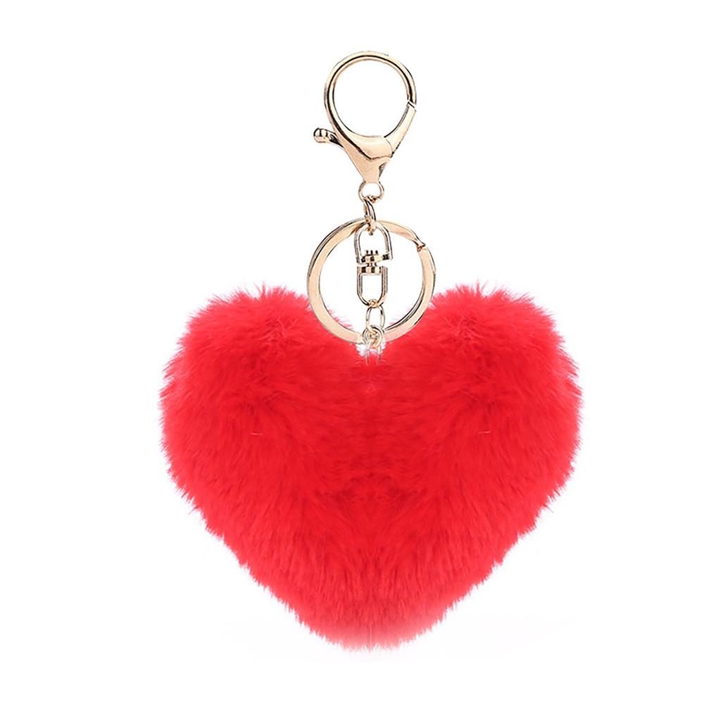 Imitation Rabbit Ball Plush Pendant DIY Phone Case Keychain Heart-shaped Accessory