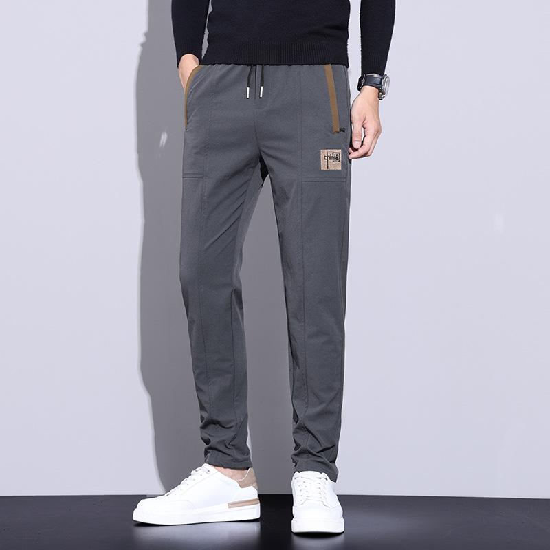 2024 Autumn Casual Pants For Men, Versatile, Loose, Sports Style, With Thick Velvet